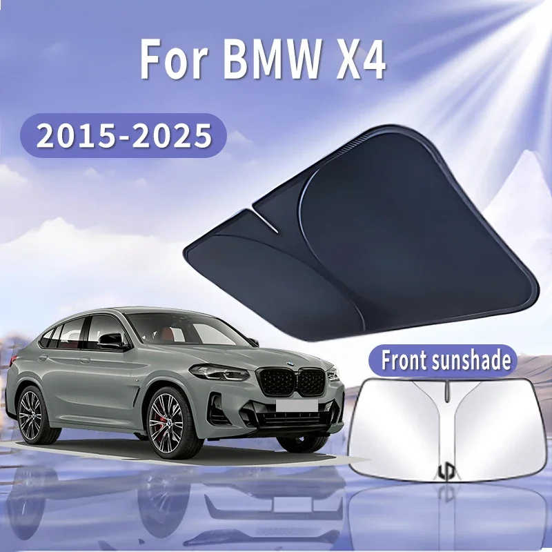 Foldable Car Sun Visor For BMW X4 2015~2025 2018 2020 Front Windshield Sunshade Heat Insulation Summer Cooling Auto Accessories