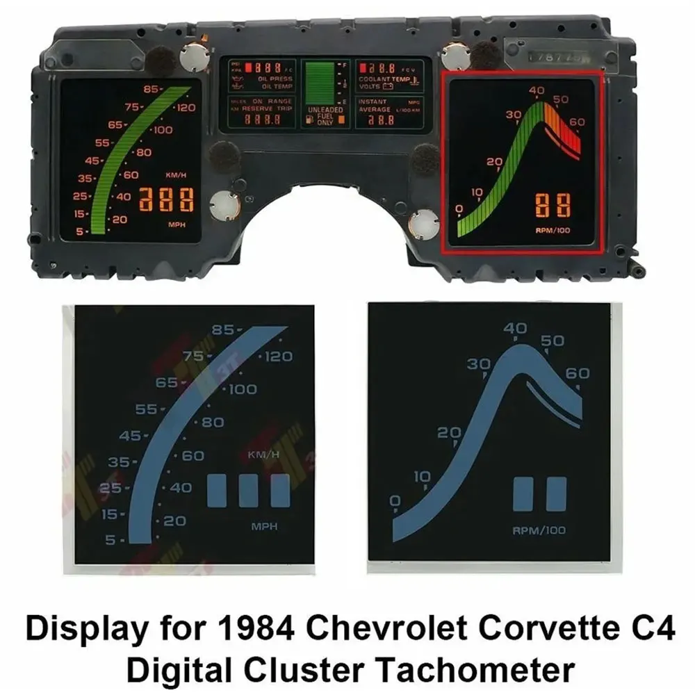 LCD  Display for 1984 Chevrolet Corvette C4 Digital Cluster Tachometer
