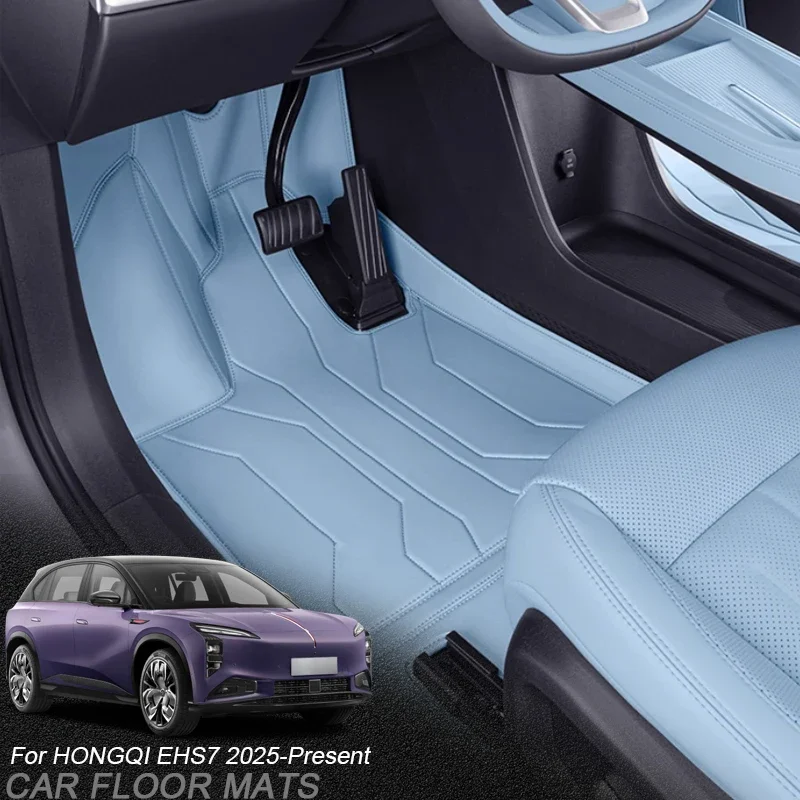 Custom Nappa Leather Anti-Slip Car Foot Protect Mat Auto Luxury Waterproof Floor Pad Accessory For HONGQI EHS7 2025-Present