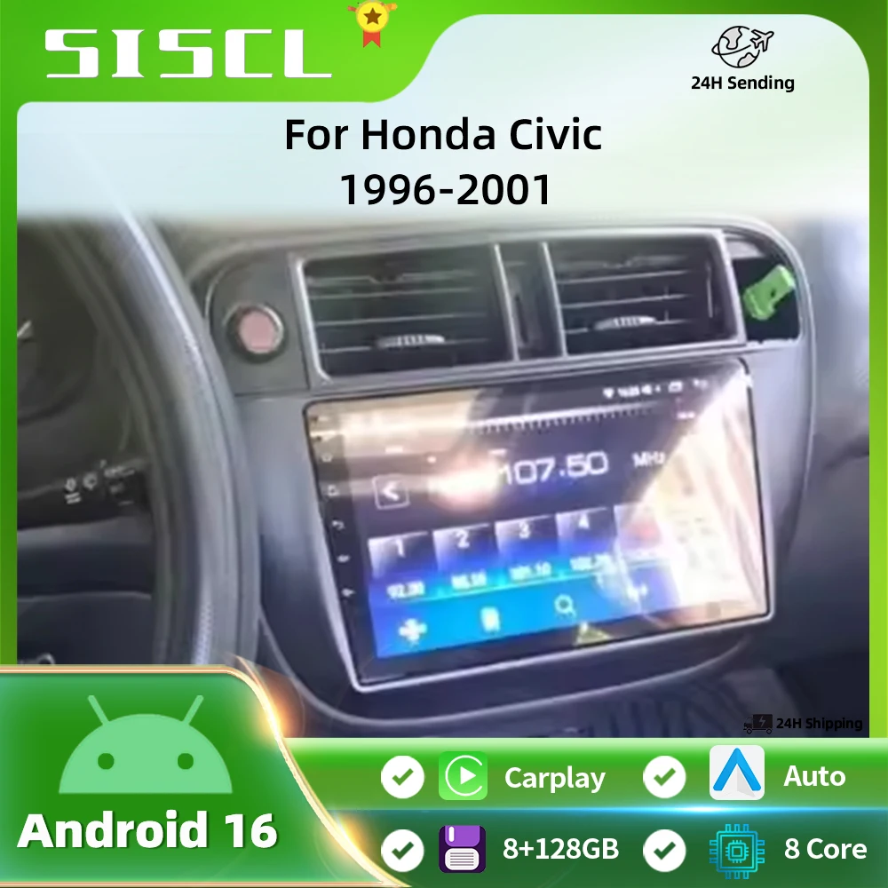 Android Auto Car Radio Multimedia Player RHD LHD for Honda Civic (EJ/EK/EM) 1995 - 2001 GPS Navigation Wireless Carplay