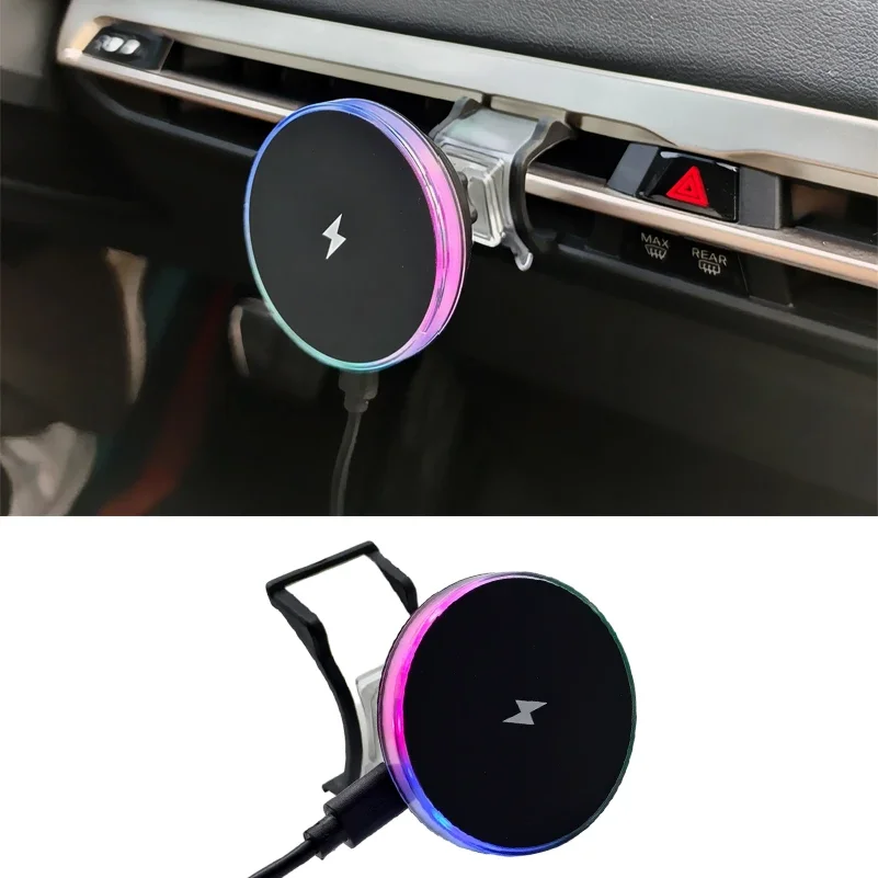 For BMW 5 Series I5 G60 X5 X6 IX 2023 2024 2025 Car Front Air Outlet Phone Magnetic Wireless Charger Holder 15W Accessories Trim