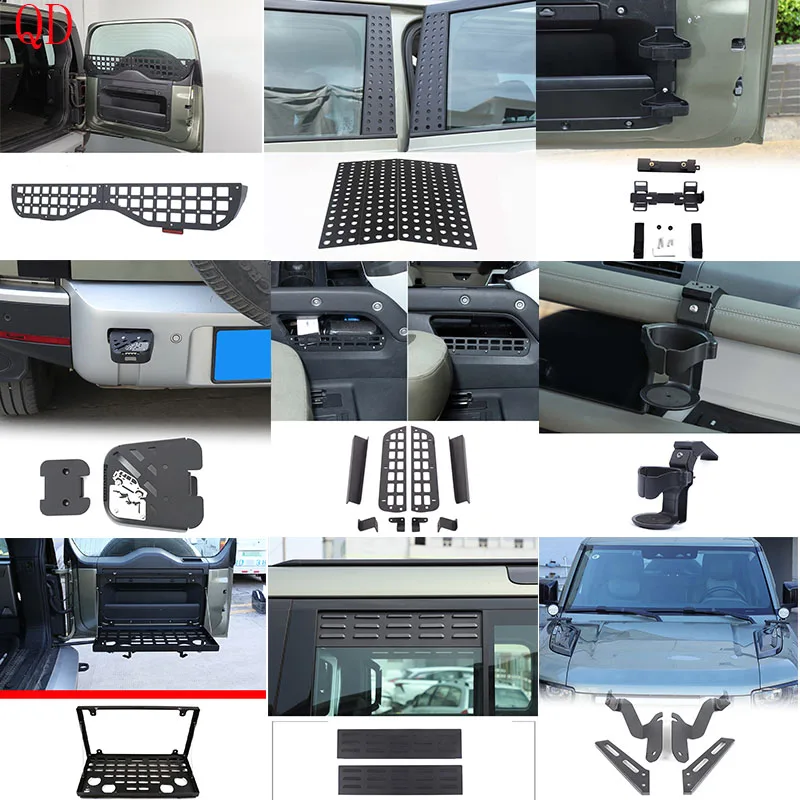 For Land Rover Defender 90 110 130 2020+ Aluminum Alloy Black Car Tailgate Window Storage Fence Foldable Pallet Rack Accessories