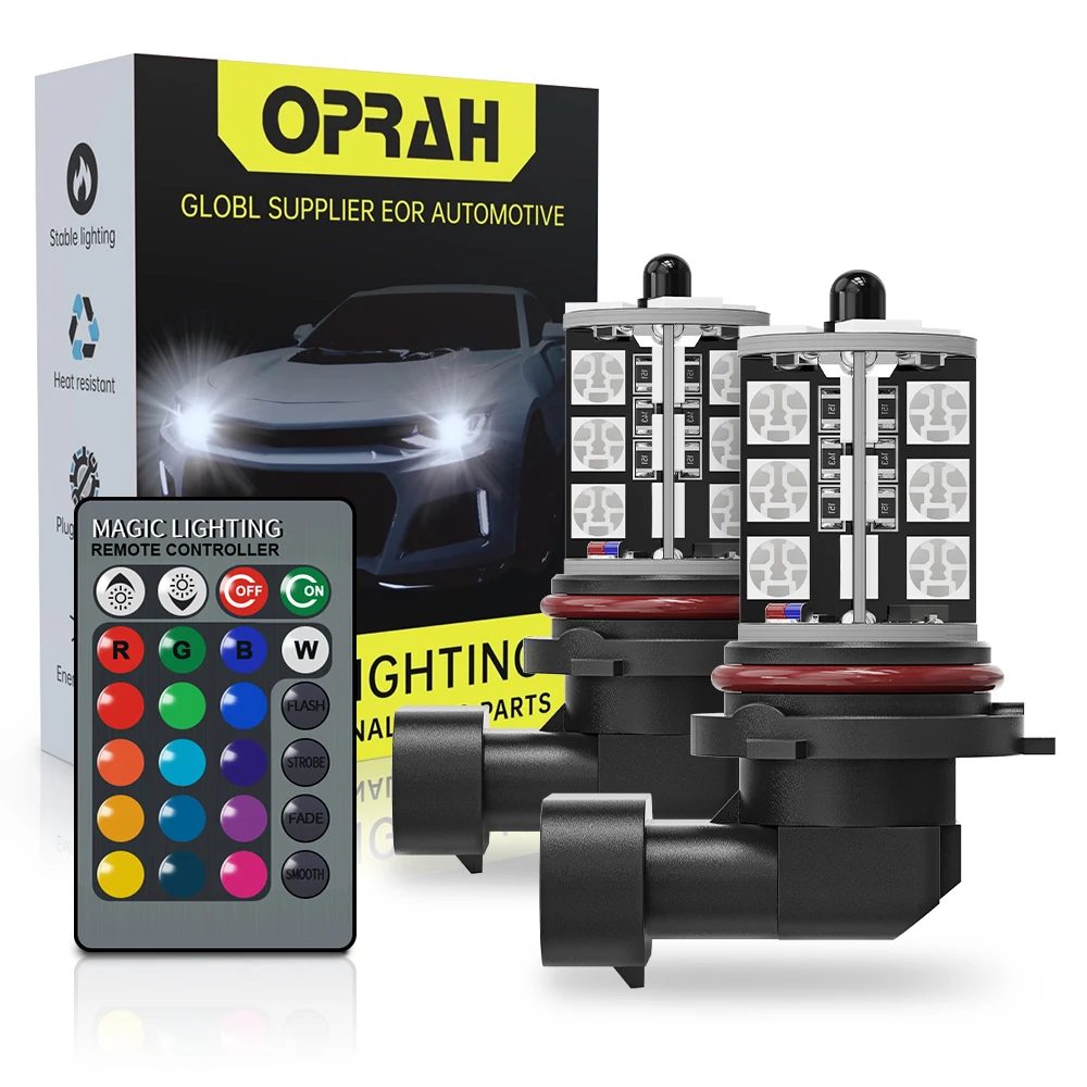 Guadsun 2pcs Car Fog Light RGB H1 H3 H7 880 881 9005 HB3 5050 Bulbs 12V LED Auto Accessories Automobiles Driving Headlights