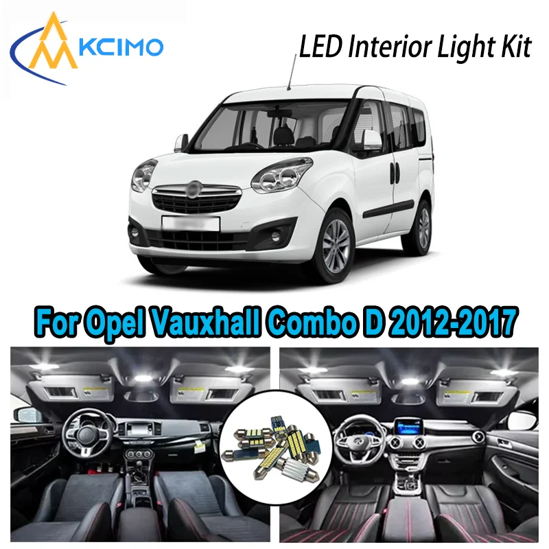 For Opel Vauxhall Combo D 2012-2017 2013 2014 Premium Bright LED Interior Dome Map Trunk Light Kit Car Led Lamps Canbus No Error