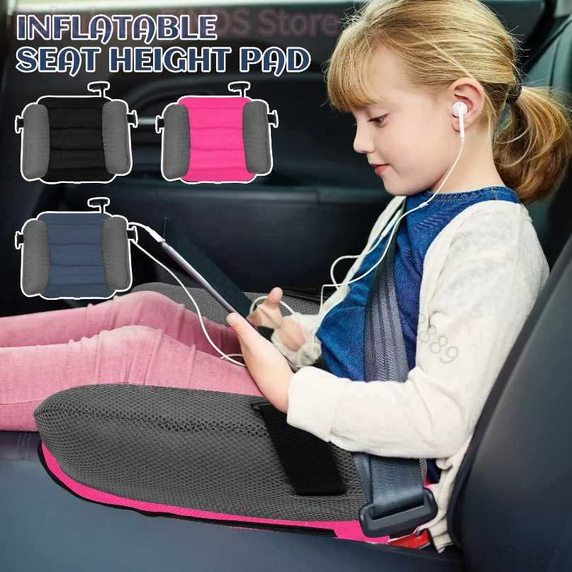 Inflatable Car Booster Seat, Universal Portable Breathable, With Storage Bag, Kids Safe Travel Accessories