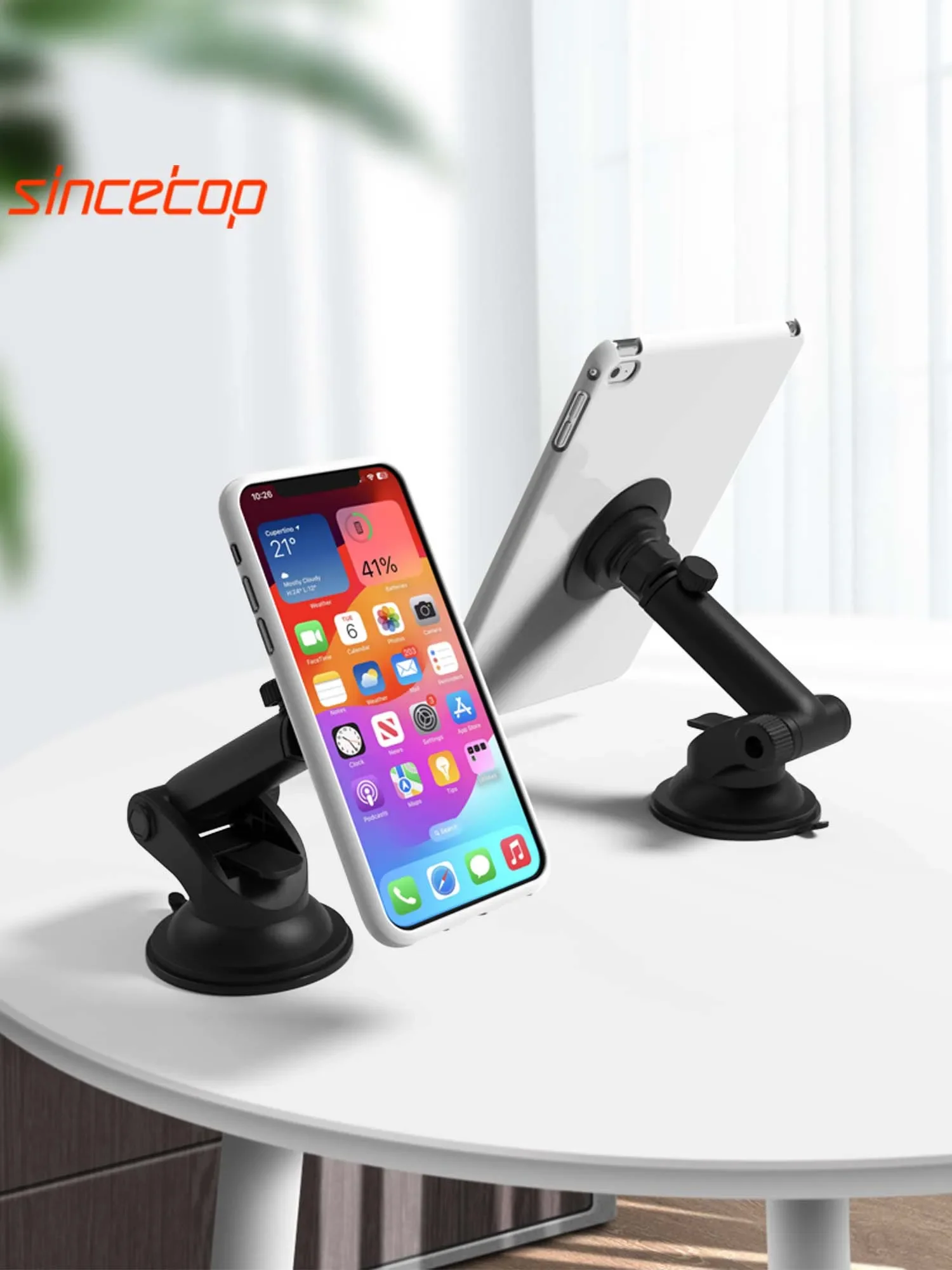 Foldable Desk Phone Holder Desktop Mobile Tablet Stand for iPad iPhone Samsung Adjustable Smartphone Car Sucker Bracket