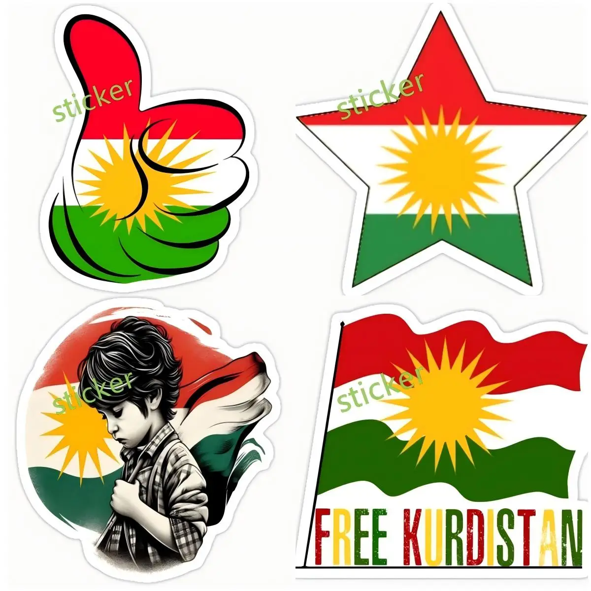 Kurdistan Decal Auto Flavoring Electric Motorcycle Car Assecories Home Waterproof Decoratio Trunk Personality Accessory