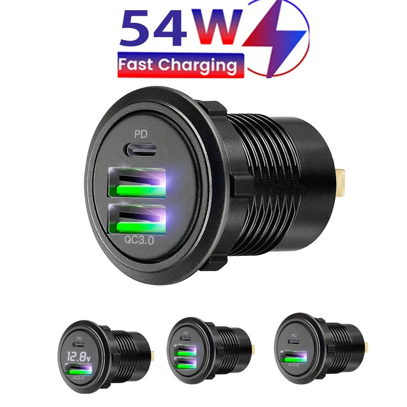 PD usb car charger socket adapter 12v-24v car charge outlet adapter for Golf 6 golf 5 7 mk5 mk7 mk6 car accessories 2023