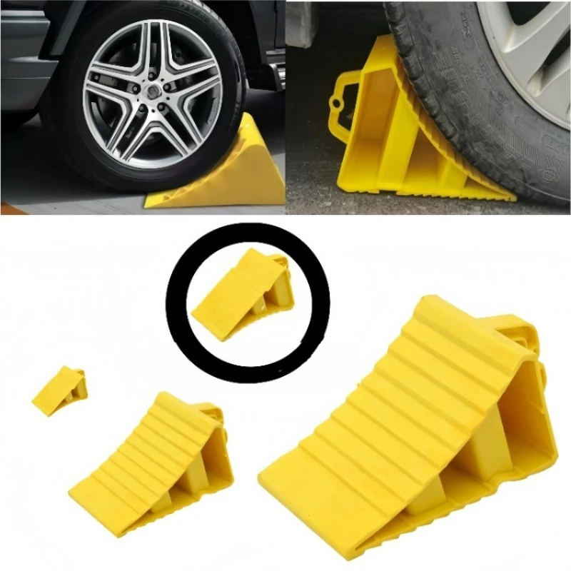 Portable Car Wheel Chock Anti Slip Tire Stop Block Heavy Duty Parking Wedge Truck Trailer RV Safety Portable Vehicle Accessory