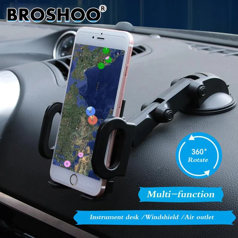 BROSHOO Car Multi Function Mobile Phone Holder Rack 360 Rotation For Iphone GPS Holders Auto Styling Car Accessories