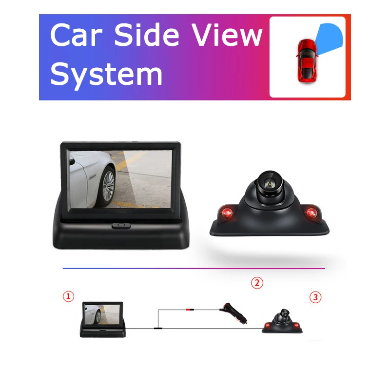 Car Front Rear Side View System with 4.3