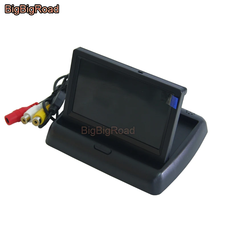 BigBigRoad 4.3 Inch foldable Rear View TFT Color LCD Car Monitor / Backup Parking Reversing HD Display Screen / Rearview Mirror