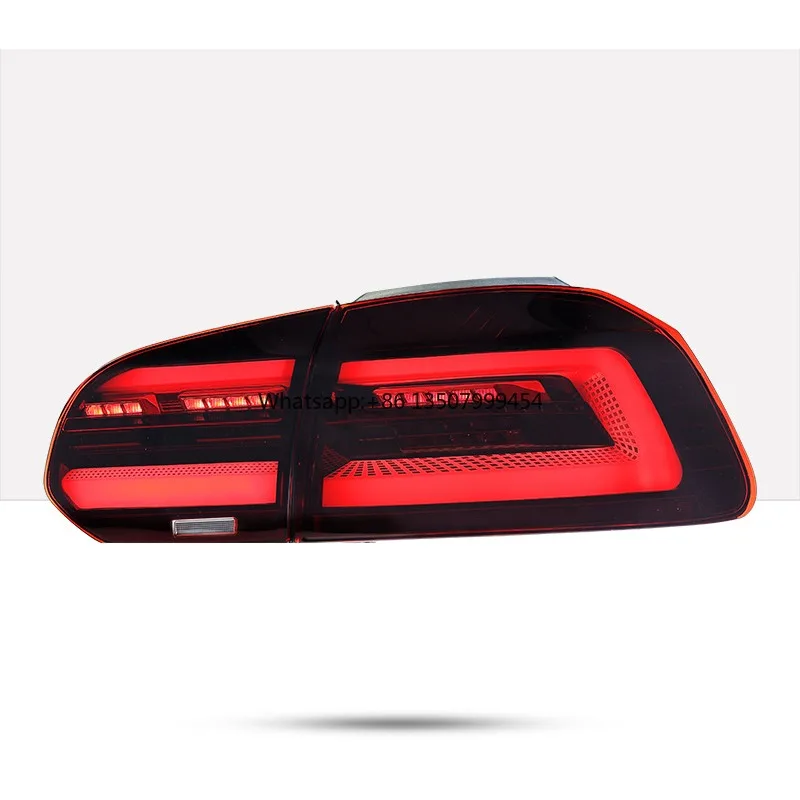 New 09-13  6-Speed Taillight Assembly GTI Modified LED Driving Light with Red Lens Color Flow Direction