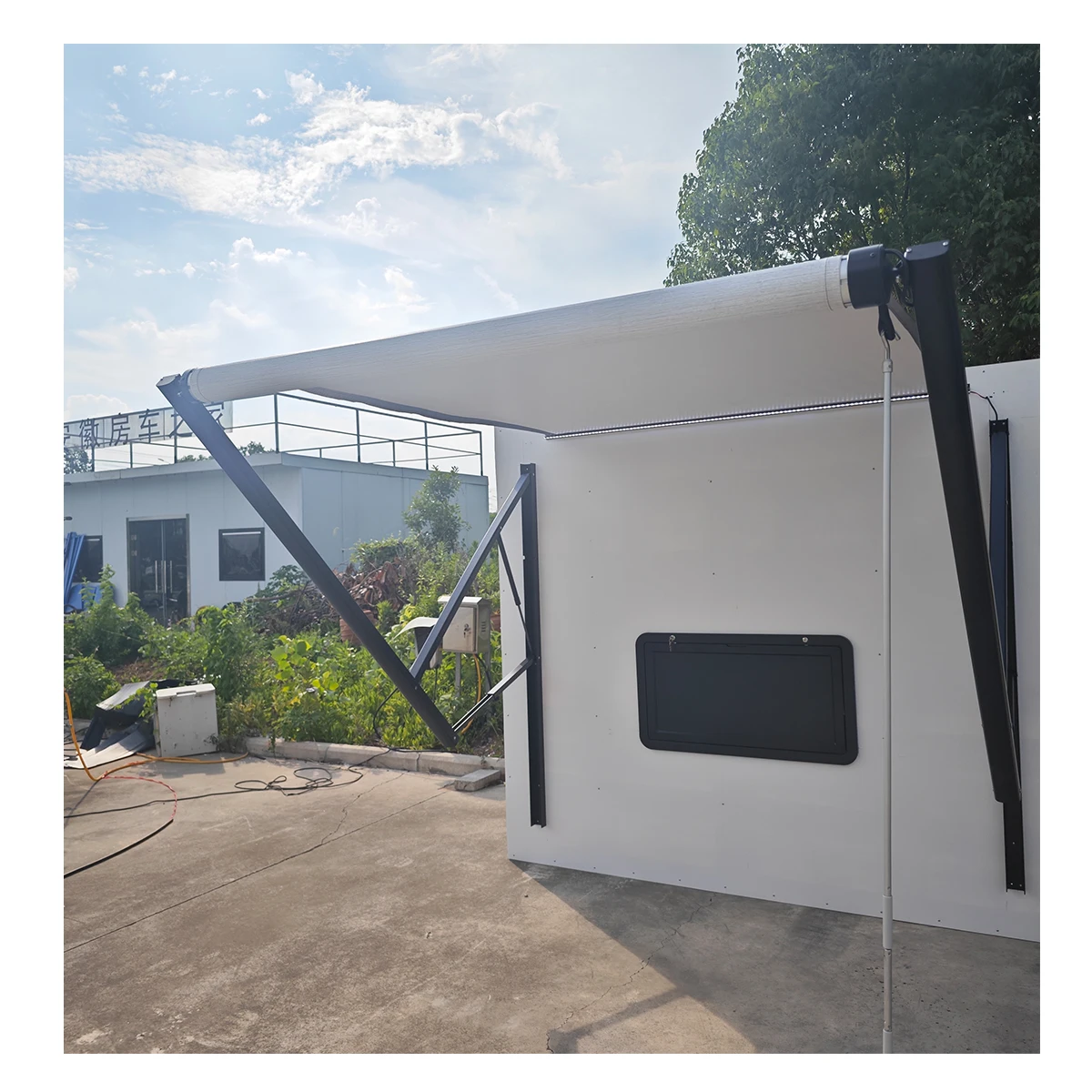 Outdoor Motorized RV Campout Awning Side Mounted Camper Van Awnings with LED Lights