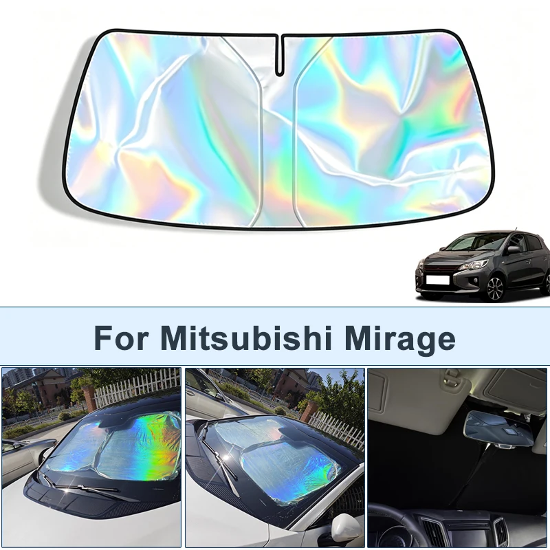 Foldable Front Windshield Sun Shade For Mitsubishi Mirage UV Reflective Sun Protection Cover Car Interior Accessories
