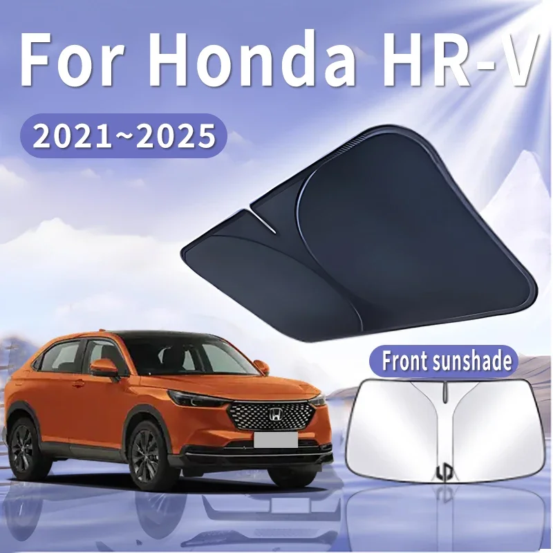 For Honda HR-V 2021~2025 2022 Foldable Car Sun Visor Front Windshield Sunshade Heat Insulation Summer Cooling Auto Accessories