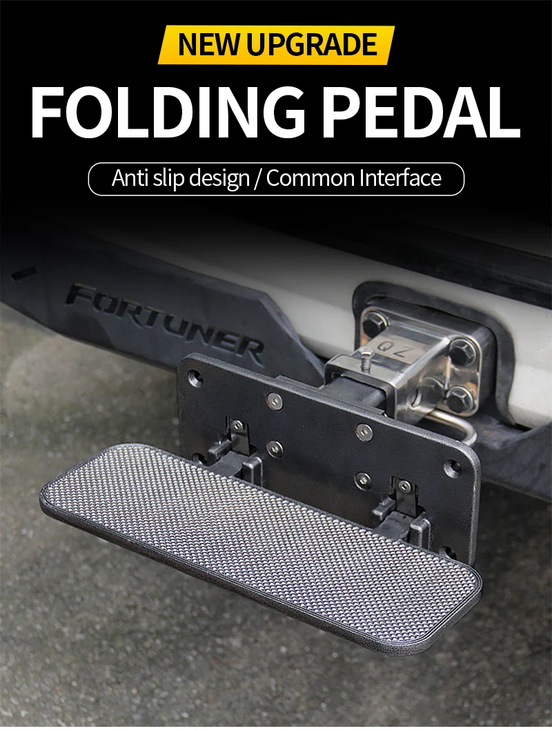 Newly upgraded folding function Foldable pedal with square opening on the rear bumper car accessories