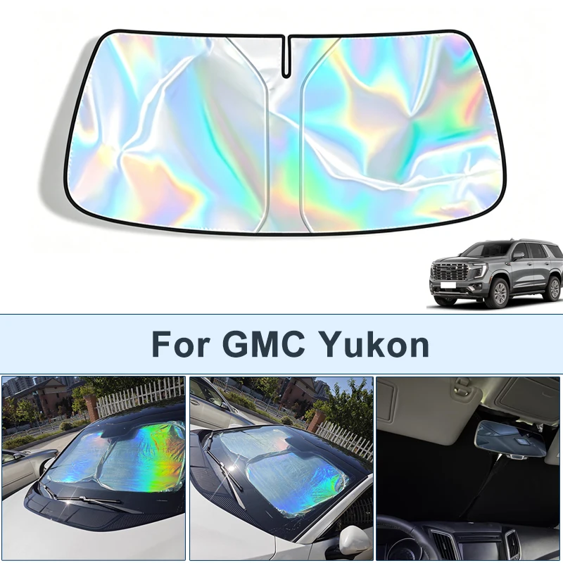 Foldable Front Windshield Sun Shade For GMC Yukon UV Reflective Sun Protection Cover Car Interior Accessories