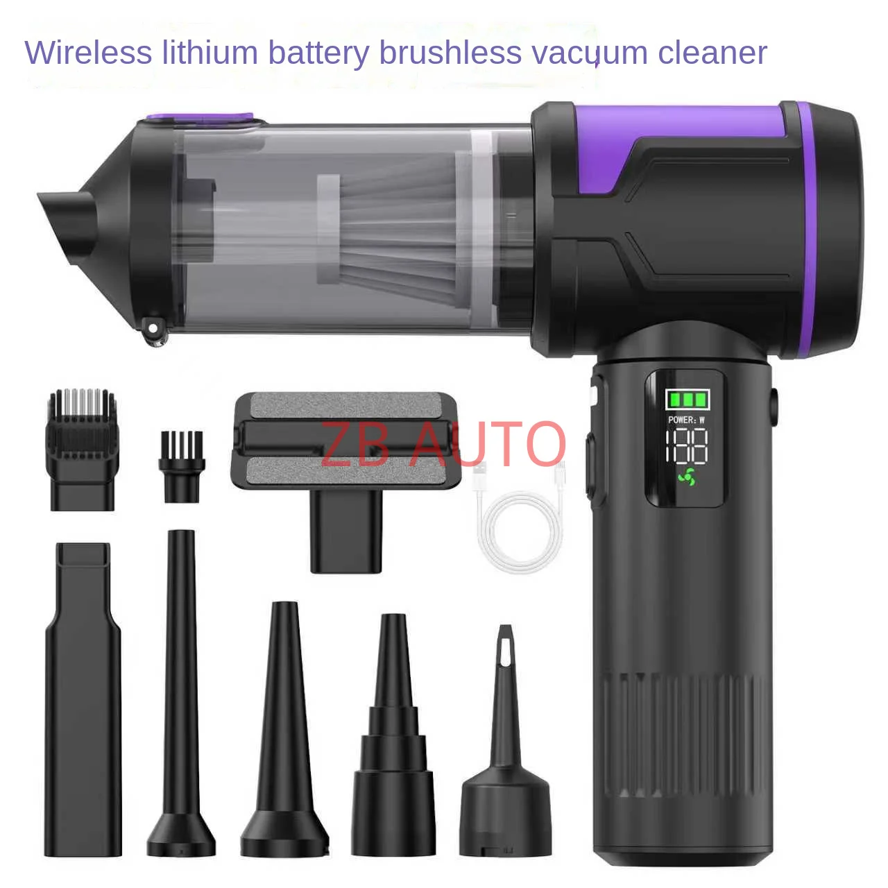 vacuum cleaner small portable brushless high power car multifunctional digital screen fast charging high suction vacuum cleaner