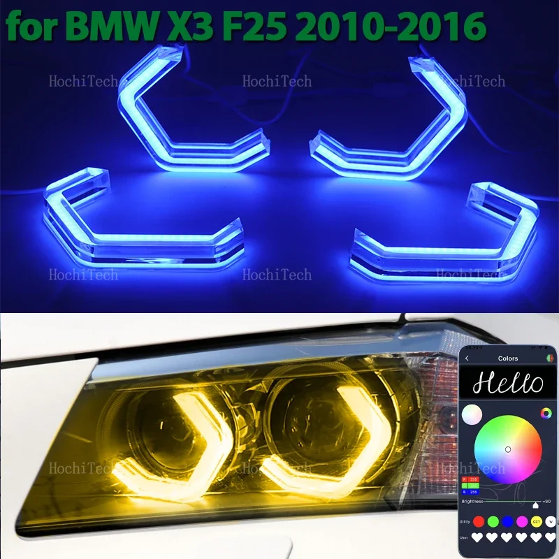 Multi Colors RGB Rings M4 style Light LED Angel Eyes Kit with APP control For BMW X3 F25 2010-2016 xDrive25i 30i 18d 20d 30d 35d