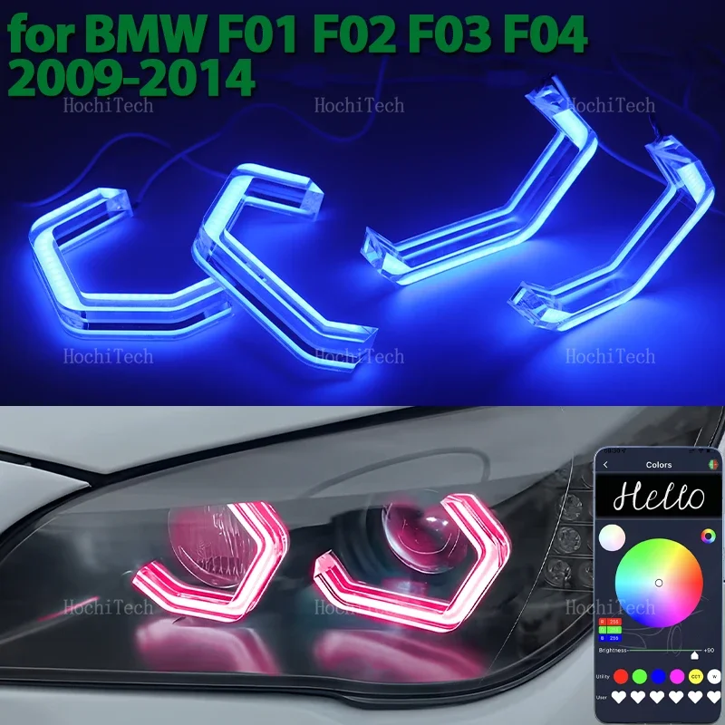 APP Remote control M4 style RGB Ring Angel Eyes LED Rings for BMW 7 Series F01 F02 F03 F04 2009-2015 730i 730Li 740i 740Li 750i