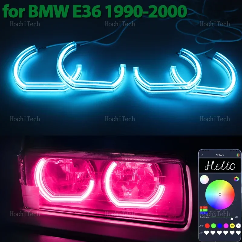 Multi Colors RGB Rings Light LED Angel Eyes Kit APP control For BMW 3 series E36 1990-2000 316i 318i 318is 320i 323i 325i 328i