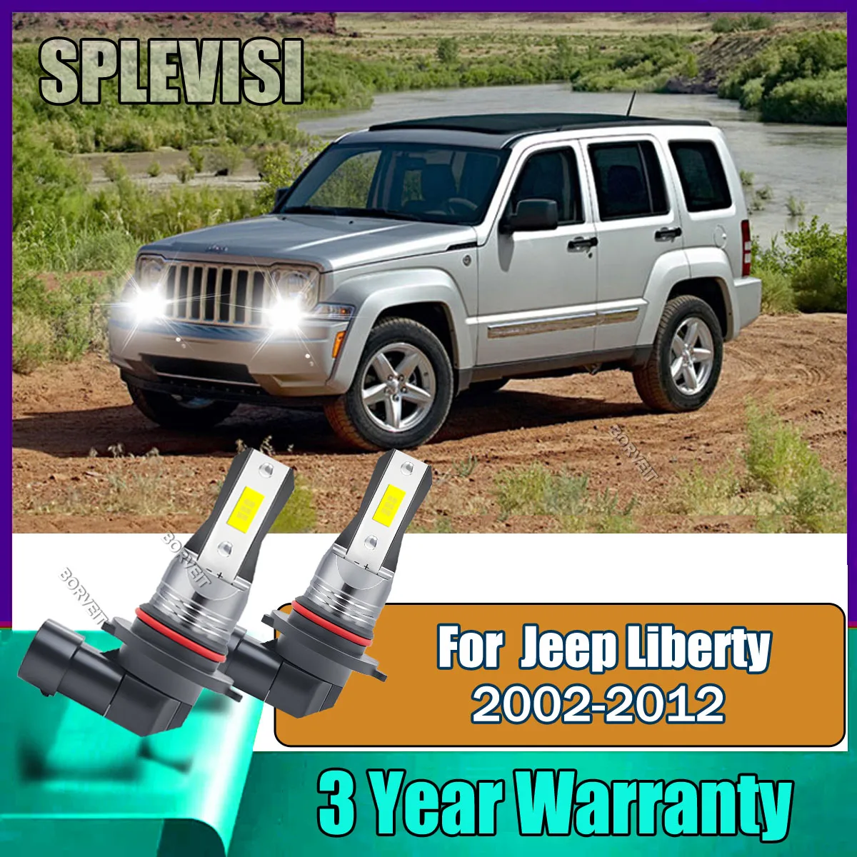 LED Fog Lights Waterproof Enhanced Bad Weather Performance For Jeep Liberty 2002 2003 2004 2005 2006 2007 2008 2009 2010-2012
