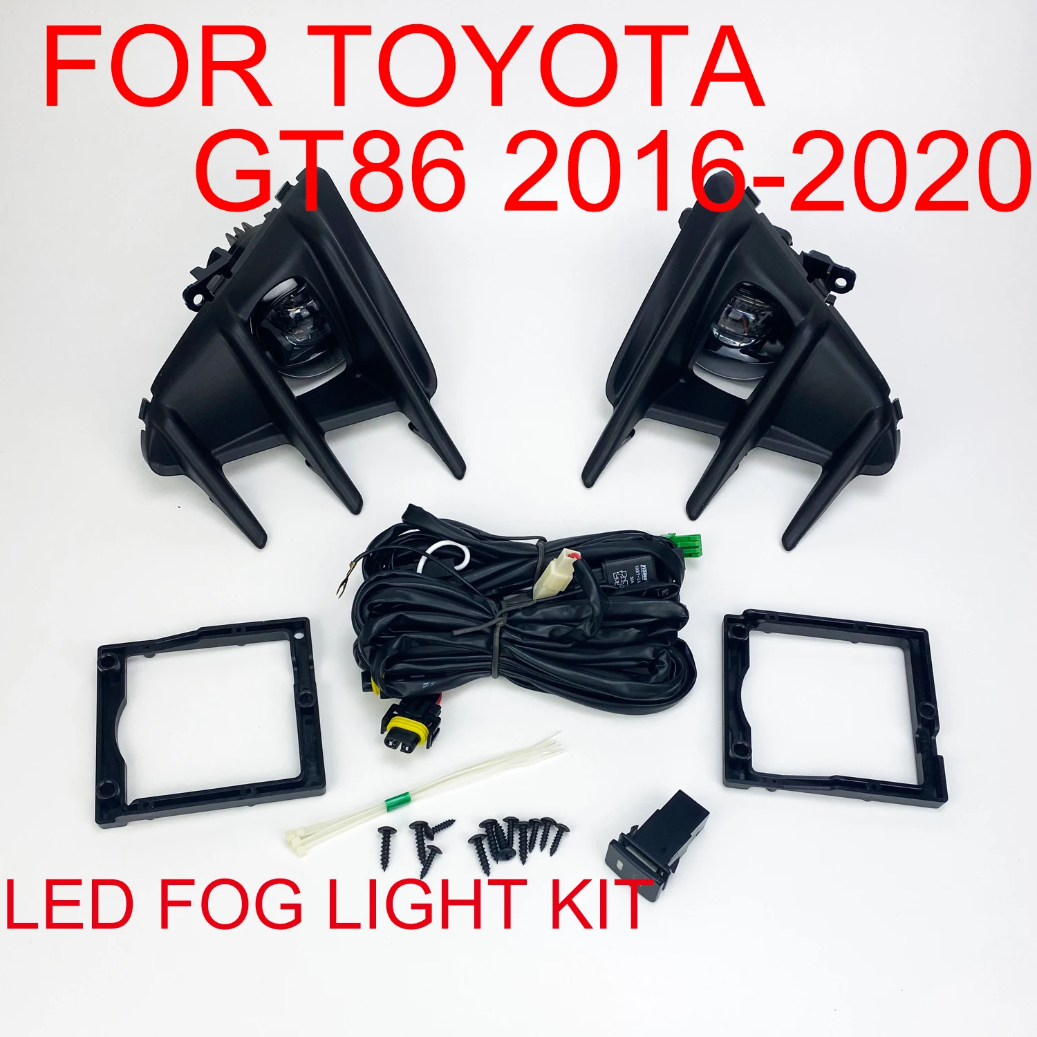 Bumper LED Fog Lights Kit For Toyota GT 86 2016 2017 2018 2019 2020 Right & Left Side With Switch Wire Bracket Trim Cover