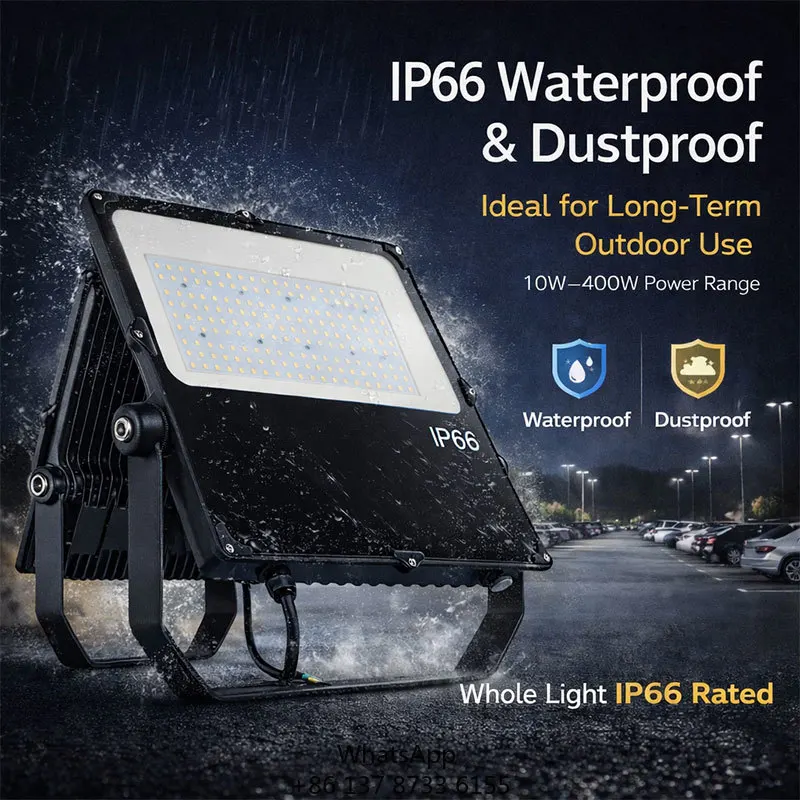 LED Flood Light IP66 Waterproof Slim Die Cast Aluminum High Brightness For Parking Lot Warehouse Outdoor LED Floodlight