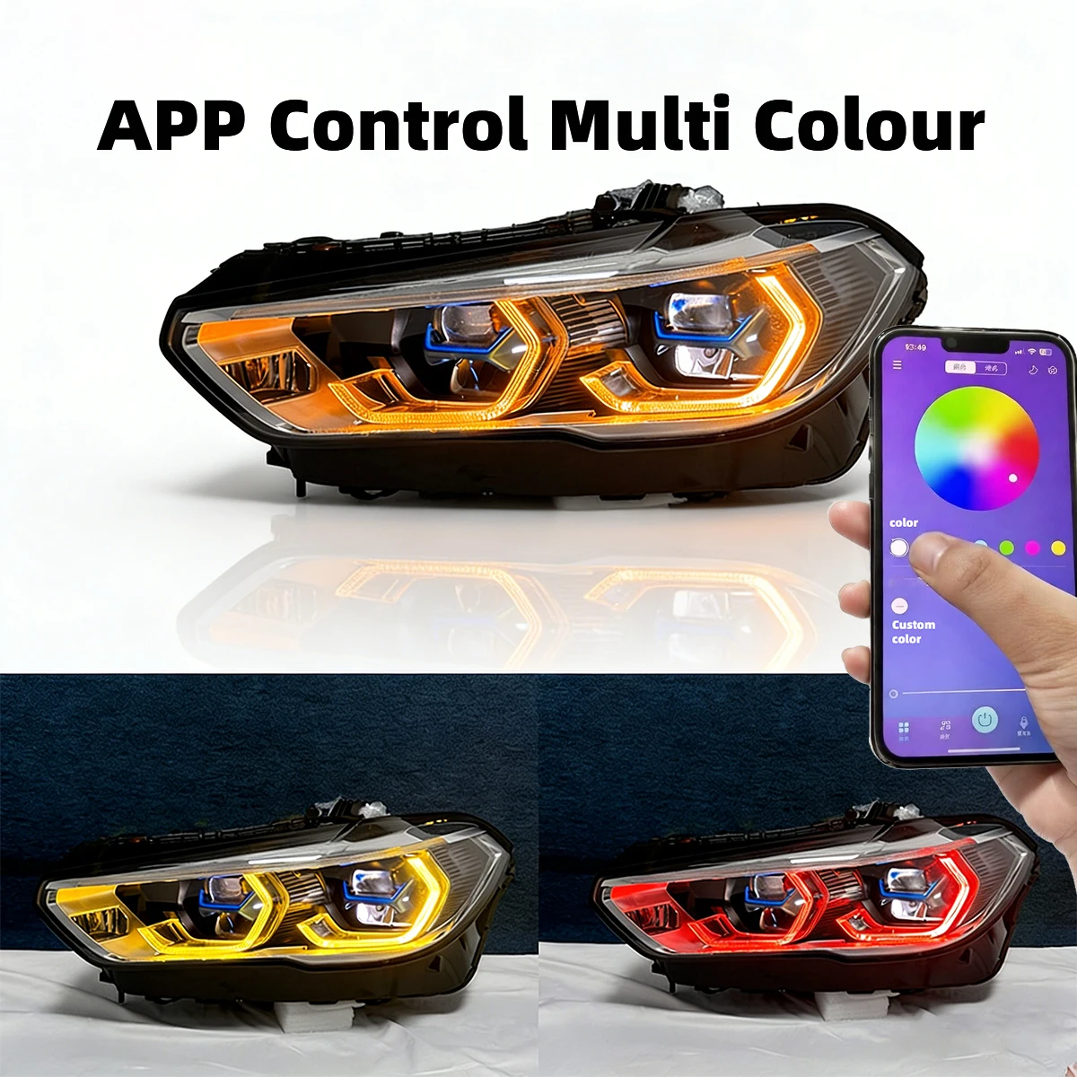 LED Headlight Assembly For BMW X5 X6 X5M X6M G05 G06 F95 F96 2019-2022 RGB APP Control DRL Plug And Play Car Accessories