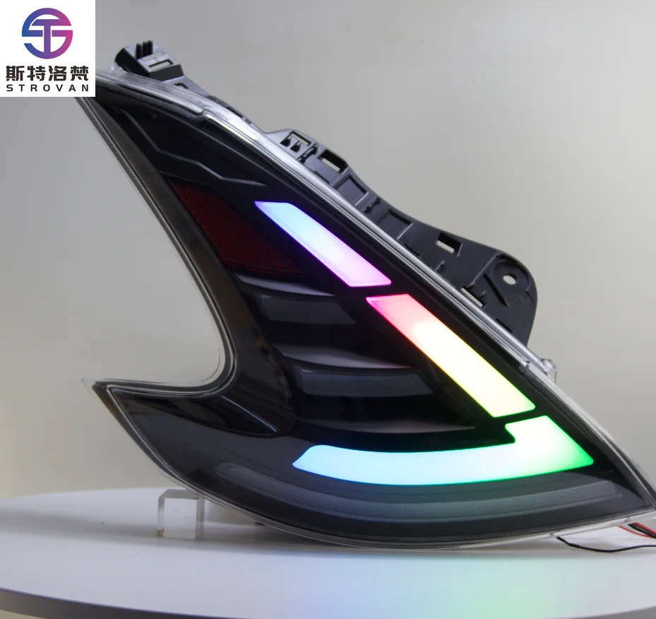 STLF CLRAK Car Full RGB Taillights Assembly Upgrade Modified LED Projector Tail Lamp Accessories for  370z 2008-2019 Car P