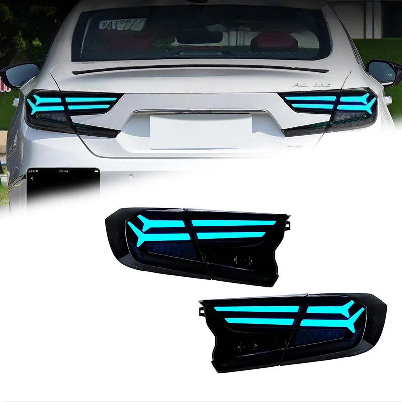 Car Taillights for 10th Gen Accord 2018-2022 RGB LED Taillight DRL Turn Signal Lamp Reverse Brake Automotive Accessories