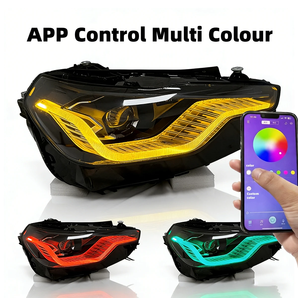 LED Headlight Assembly For BMW 2 Series M2 G42 G87 2021-UP RGB APP Control DRL Plug And Play Car Accessories
