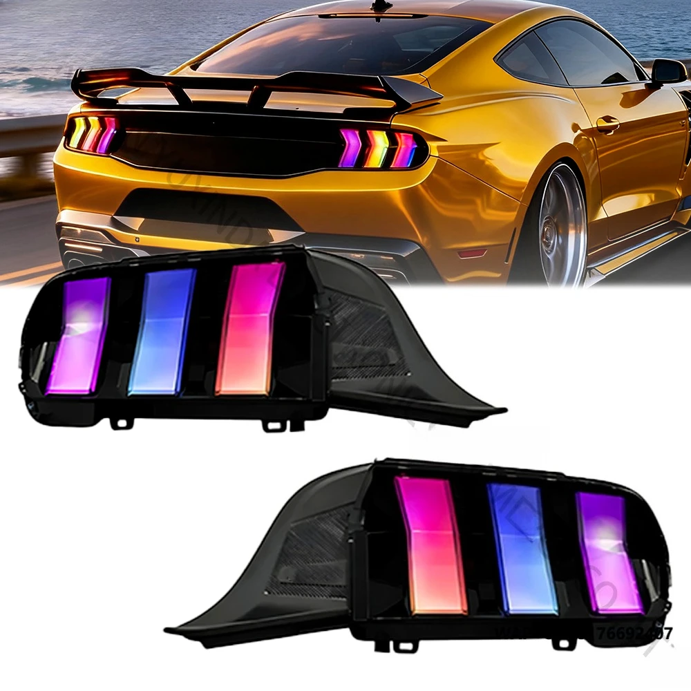 SINDAR Auto RGB Taillights Assembly LED Tail Lamp Accessories forFord Mustang S650 2024-2025 NEW Upgrade Modified Car Lights