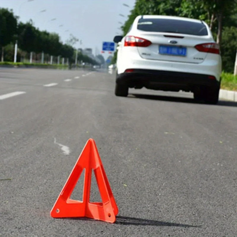 Foldable Reflective Triangle Road Warning Sign Car Tripod Folded Stop Sign Reflector Car Emergency Triangle Red Reflective Tool
