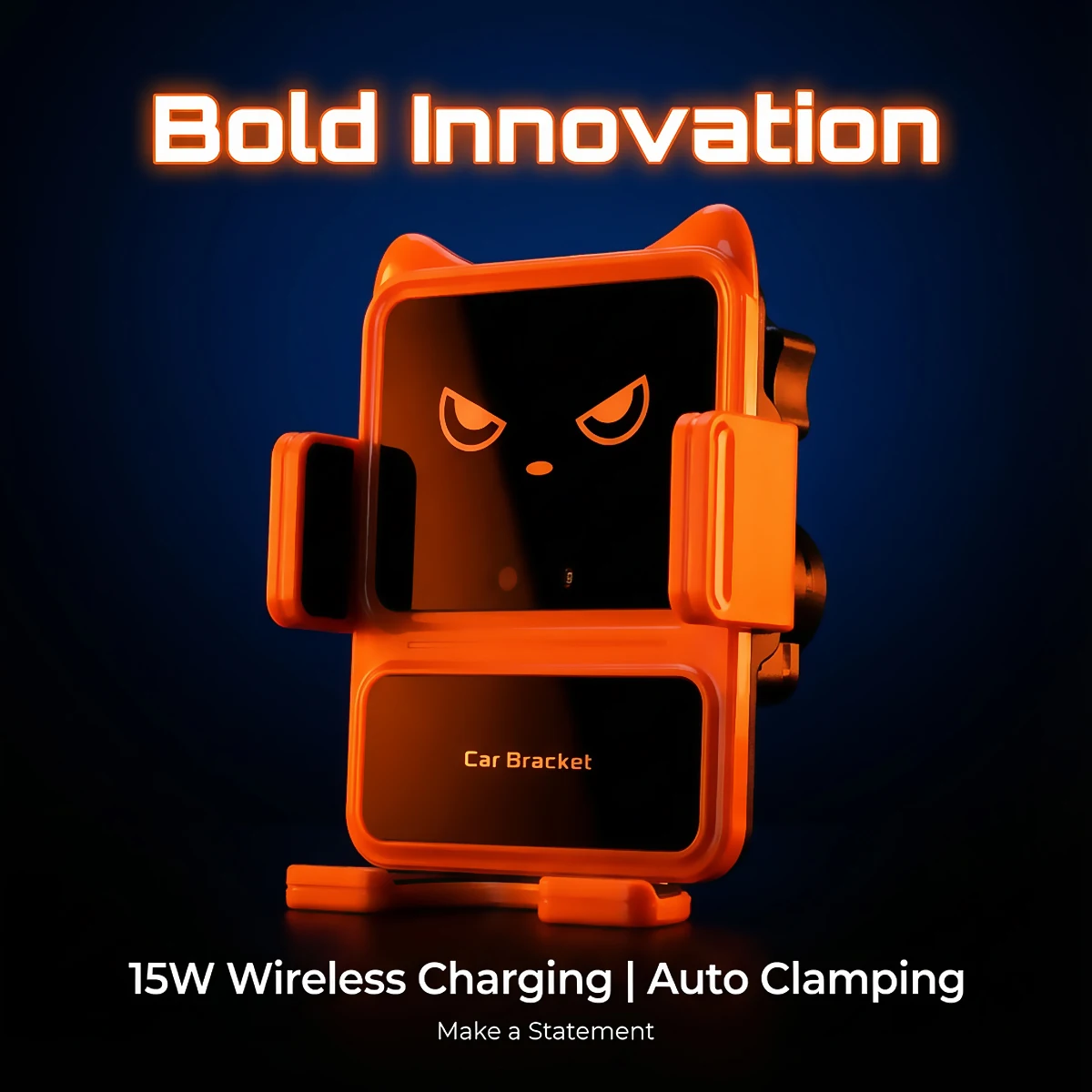 Smart Car Phone Holder Tri-Axis Grip Auto-Sensing Arms 15W Wireless Wired Charging 360° Rotation Phone Mount for iphone Android