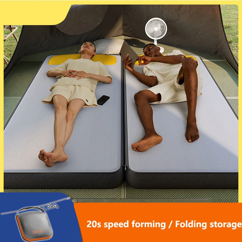 Outdoor Air Mattress Portable Spliced Automatic Inflatable Cushion Camping Tent Mats Bed Car Travel Accessories