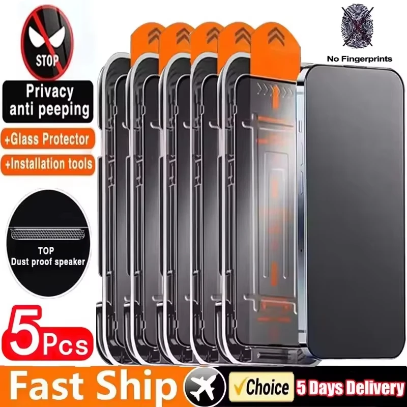 Dust Free Installation Matte Anti-Spy Tempered Glass For iPhone 14 16 15 13 11 12 17 Pro Max Air 16E XR Privacy Screen Protector