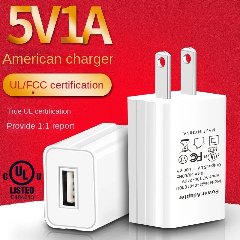 US Adapter 5V 2A 1A Fast Charging UL Plug One USB Port Phone Charging Wall Charger Travel in USA Japan Thailand Canada Colombia