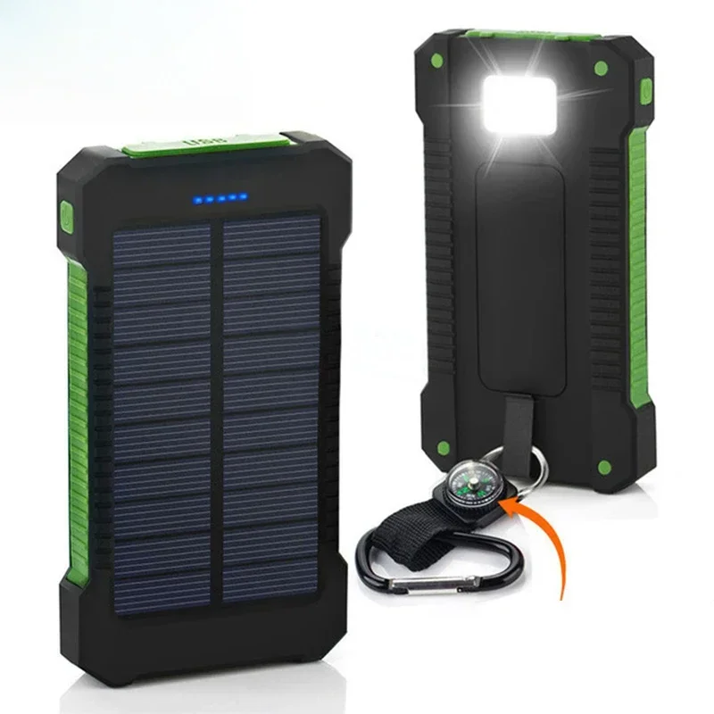 20000mAh Portable Solar Power Bank Waterproof External Battery Backup Powerbank 20000 MAh Phone Battery Charger LED Power Bank