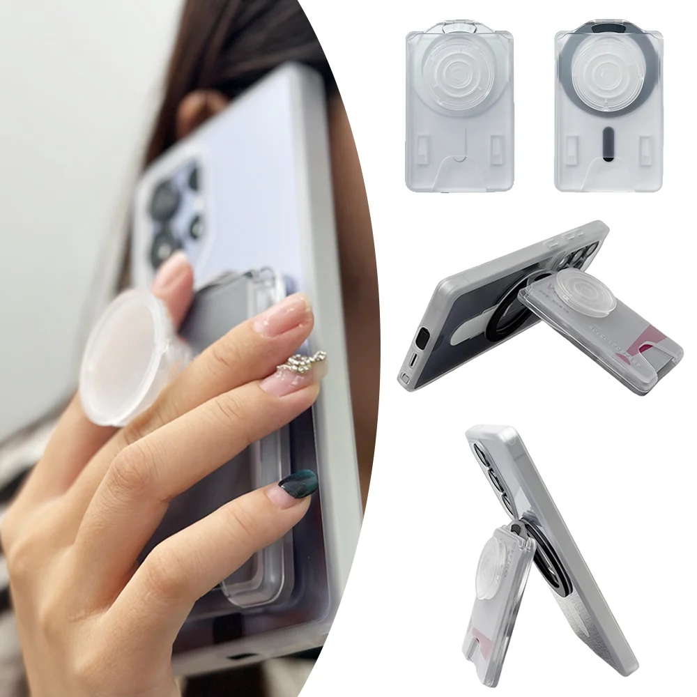 popsoGrip For MagSafe Wallet With Griptok Sockets For Samsung Galaxy S 25 24 Plus Ultra Magnetic Card Holder for iPhone 16/15/14