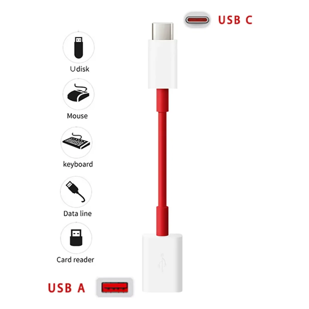 USB C to USB 3.0 OTG Adapter Cable 5Gbps Data Transfer Plug & Play for Macbook Pro Samsung S24 Phone Tablet Connect Keyboard