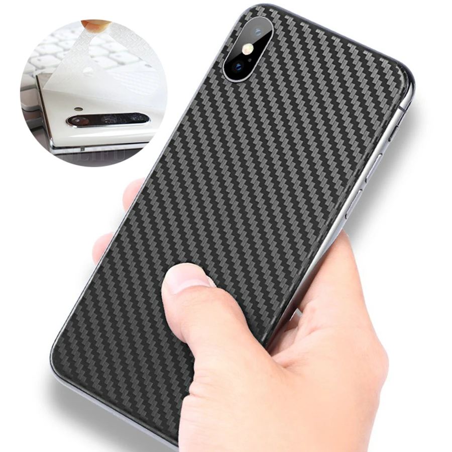 5Pcs Full Cover Carbon Fiber Back Film  For iPhone 11 12 13 14 15 Pro MAX mini Screen Protector iPhone 7 8 Plus SE XR X XS MAX