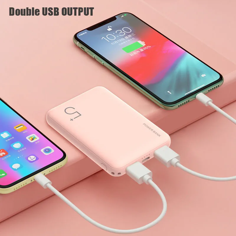 For Xiaomi Power Bank 5000mAh External Battery USB Type C OUTPUT Charging Power Bank Charger For Smart Mobile Phone