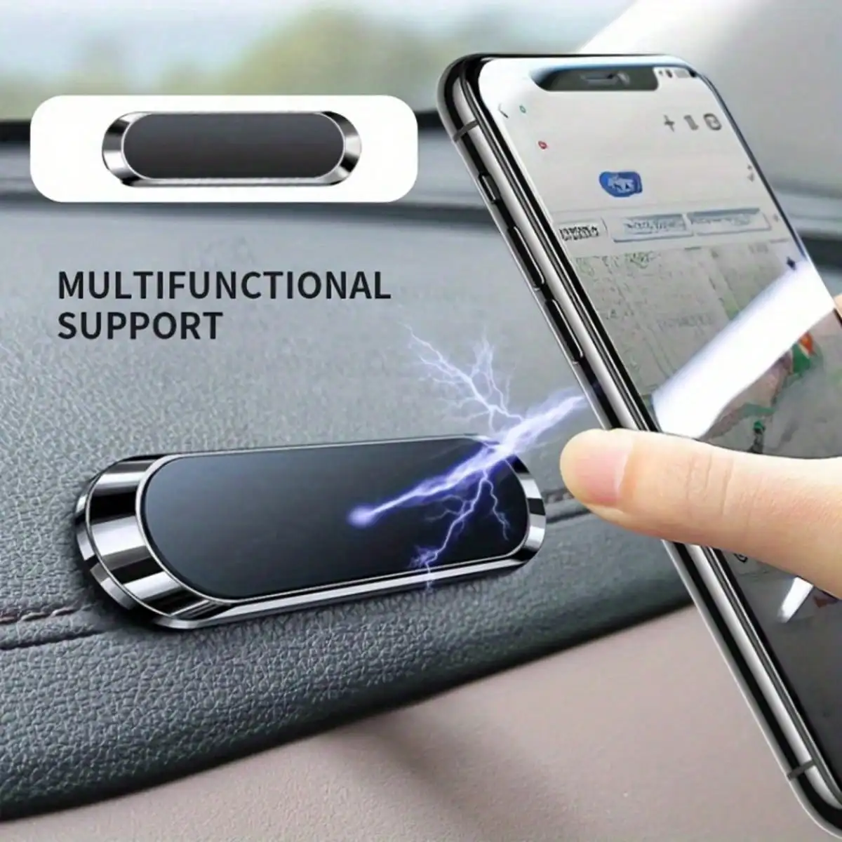 1pc Magnetic Car Phone Holder, Waterproof Alloy Bracket, Dashboard Car Phone Mount, GPS Navigation Phone Stand