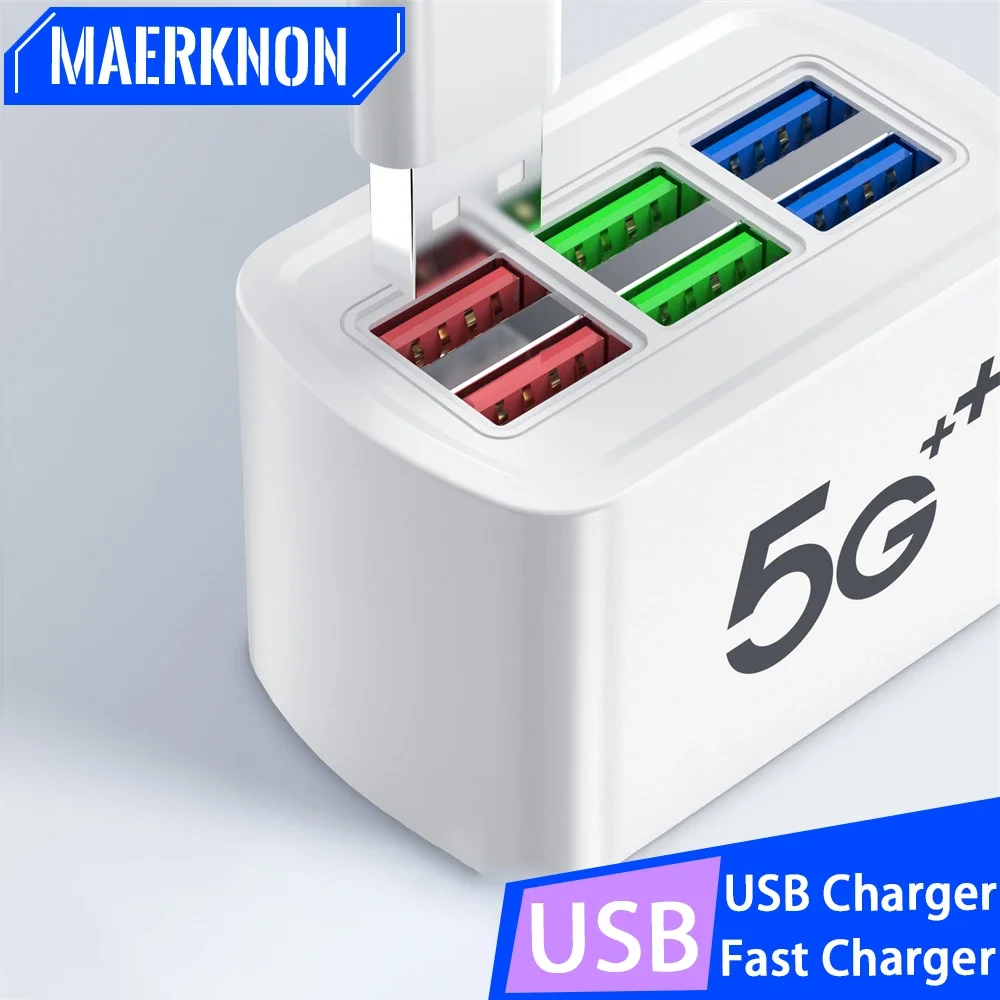 USB Charger Multiport Fast Charging Phone Travel Power Socket Adapter Type C Mini Wall Charger For iPhone Xiaomi 15 OPPO Samsung