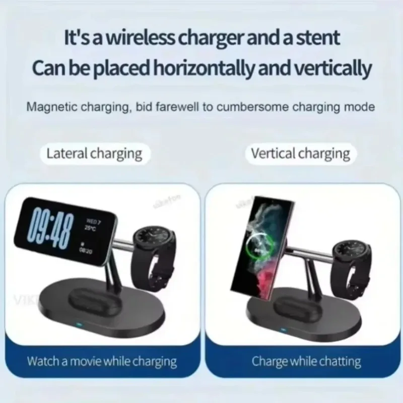 3 In 1 Wireless Charger Stand For Samsung S26 S25 S24 S23 Phone Watch Earbuds Fast Charging Dock Desktop Home Office Accessory