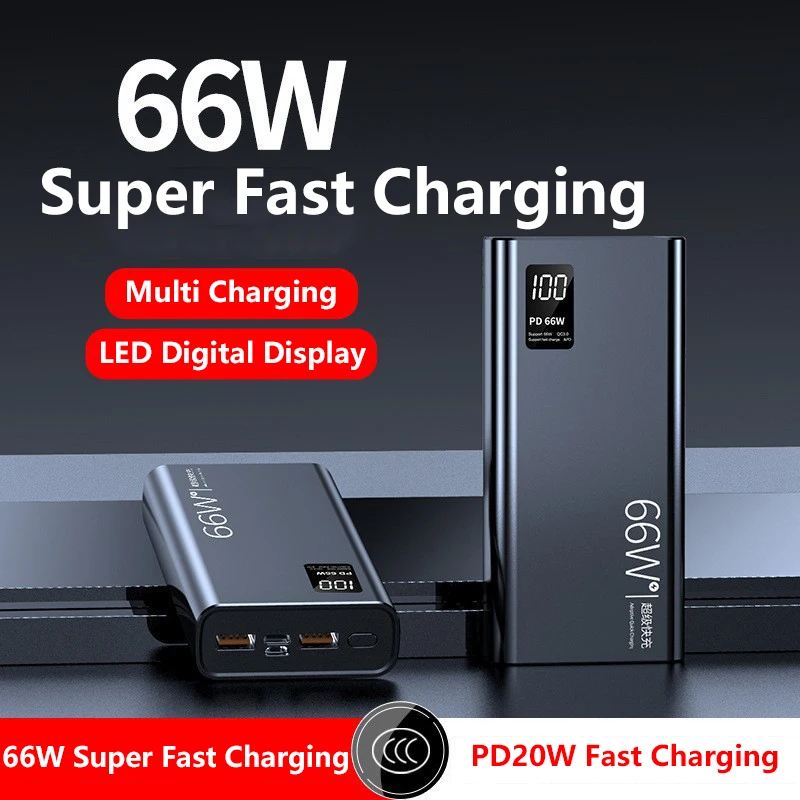 66W Power Bank 30000mAh Fast Charging Powerbank for iPhone Xiaomi Samsung Huawei External Battery Poverbank Cell Phone Charger