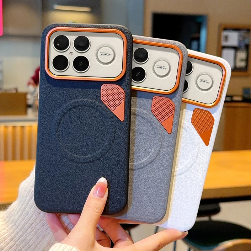Phone Case For XiaoMi RedMi K90 Pro Max Magnetic Wireless Charger PC Hard Shell Protective Solid Color Shockproof Back Cover