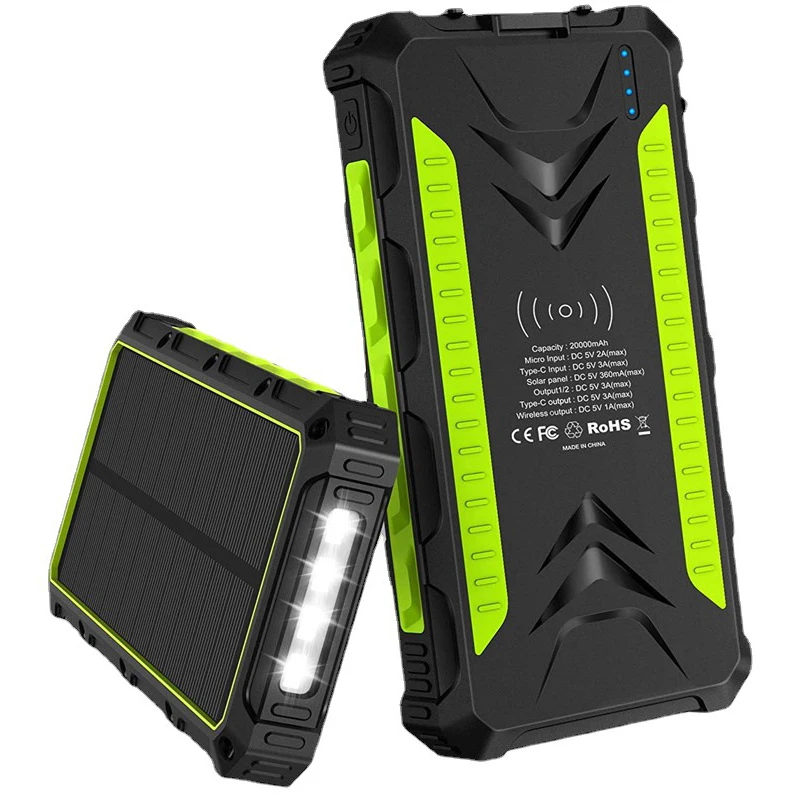36000mAh Solar Power Bank Fast Wireless Charger Powerbank for iPhone 16 15 Samsung S24 Huawei Xiaomi 3A Fast Charging Powerbank